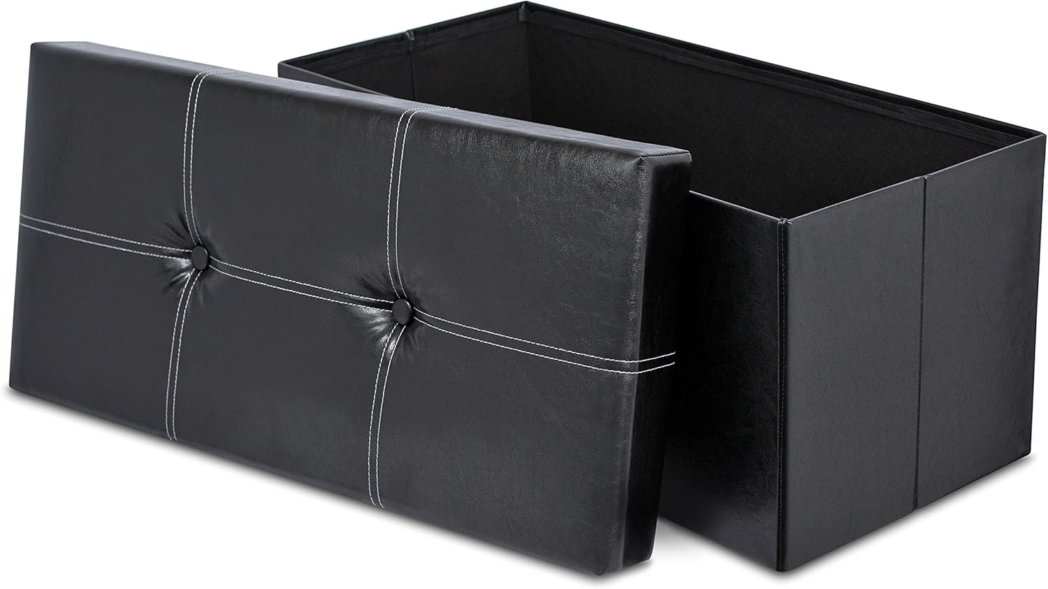 Best faux leather storage bench ottoman