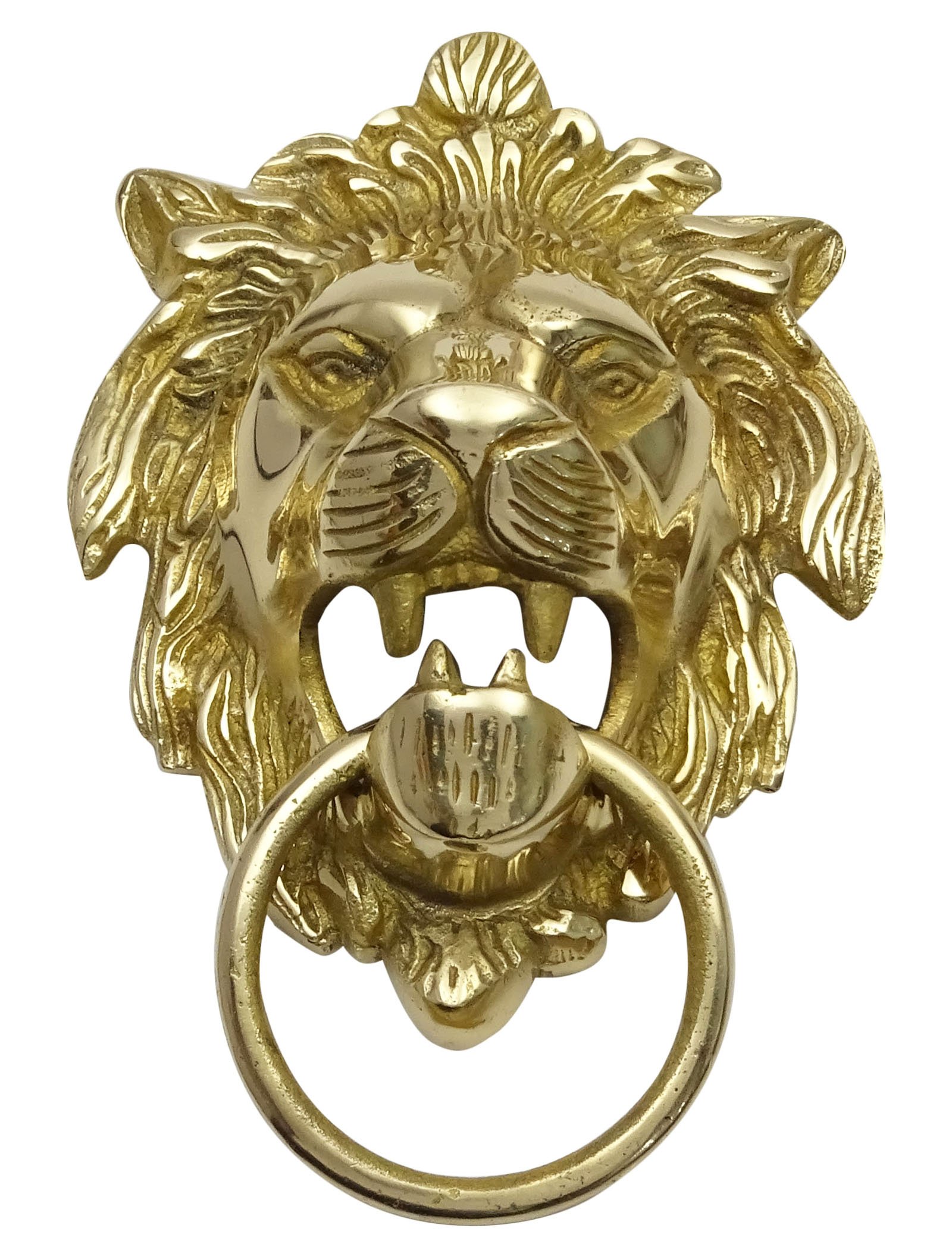 United Graphix Decorative Lion Face Brass Metal Door Knocker Traditional Home Decor