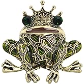 Gyn&Joy Gold Tone Peridot Green Colored Rhinestone Crystal Frog Brooch Pin BZ099