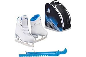 SKATE GURU Jackson Ultima Finesse JS180 / JS181 / JS184 Figure Ice Skates for Women and Girls Bundle with Guardog Skate Guards, Jackson Skate Bag JL350 - Improved, JUST LAUNCHED 2020