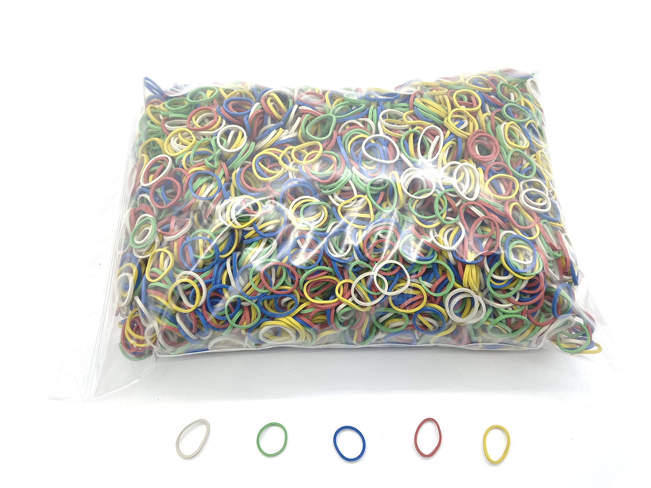 Progom - Rubber bands - 25(Ø16) mm x 1.7 mm - multicolor (red, white, green, blue, yellow) -1kg bag