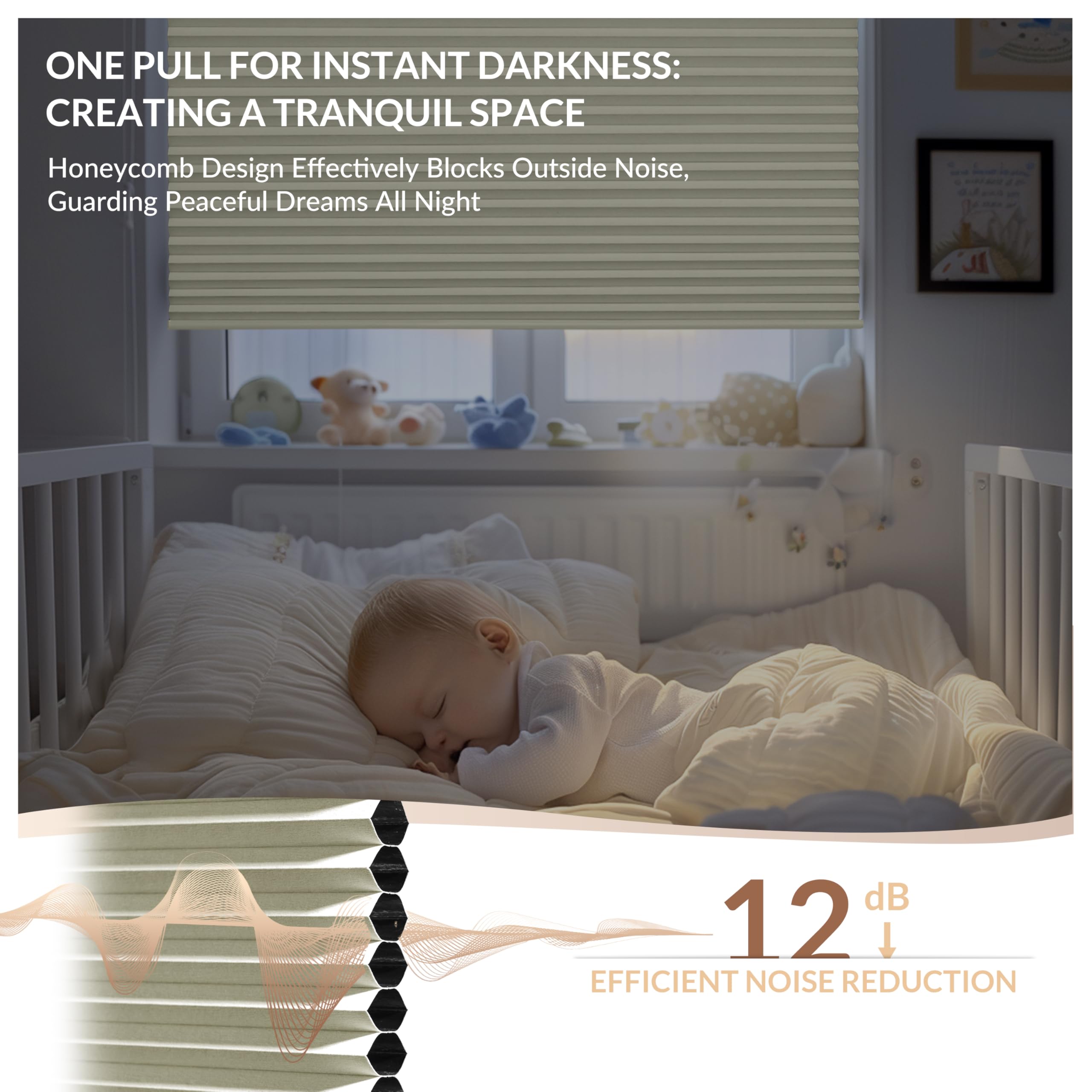 Boolegon Blackout Cellular Shades Cordless Pull