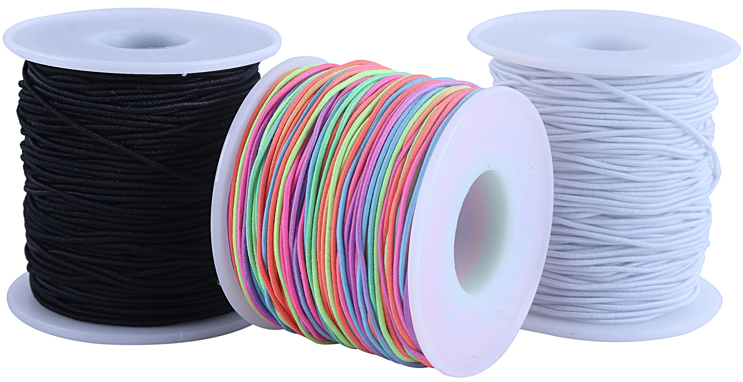 KONMAY 1.0mm Stretchy Bracelet String, 150 Yards Durable Mixed Elastic Cord for Jewelry Making, Beading, Necklaces, DIY Crafts, and Sewing Projects