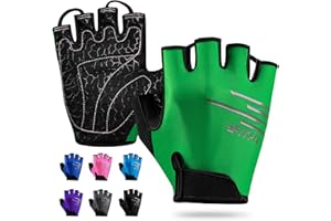 FITFIV Cycling Gloves Bike Gloves for Men/Women Half Finger Biking Gloves Exercise Workout Gloves Suitable for Outdoor Sports, Gym, Weight Lifting, Rowing and Motorcycle