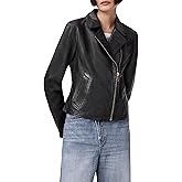 AllSaints womens Vela Leather Biker Jacket