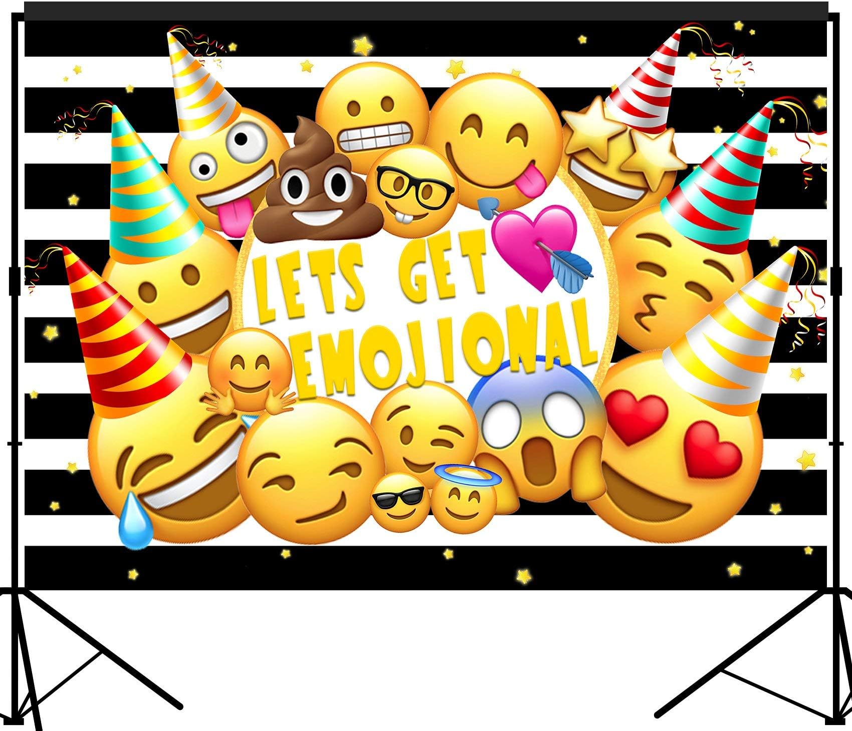 musykrafties Emoji Hilarious Party Backdrop Large Banner Decoration Dessert Table Background Photobooth Prop 7x5 feet