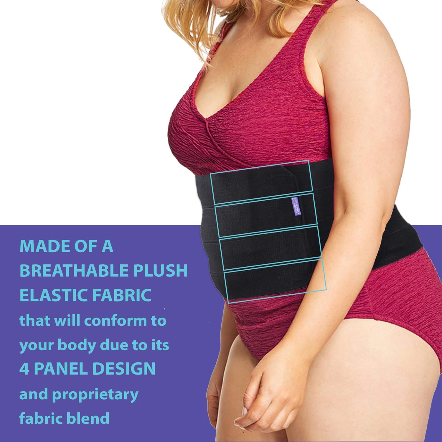 Everyday Medical Plus Size Post Surgery Abdominal Binder I Bariatric Stomach Wrap I Hernia Support for Women and Men I Obesity Girdle great for Liposuction Postpartum - Image 4