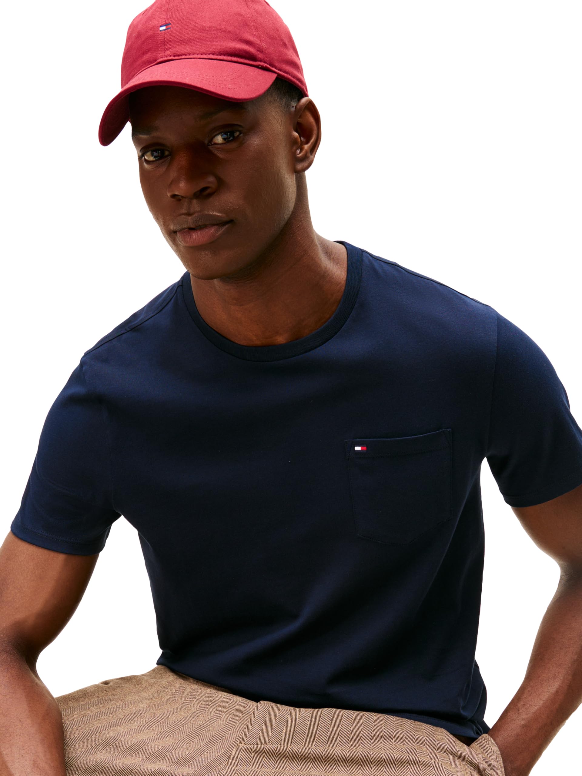 Tommy Hilfiger Men's Essential Short Sleeve Cotton Crewneck Pocket T-Shirt