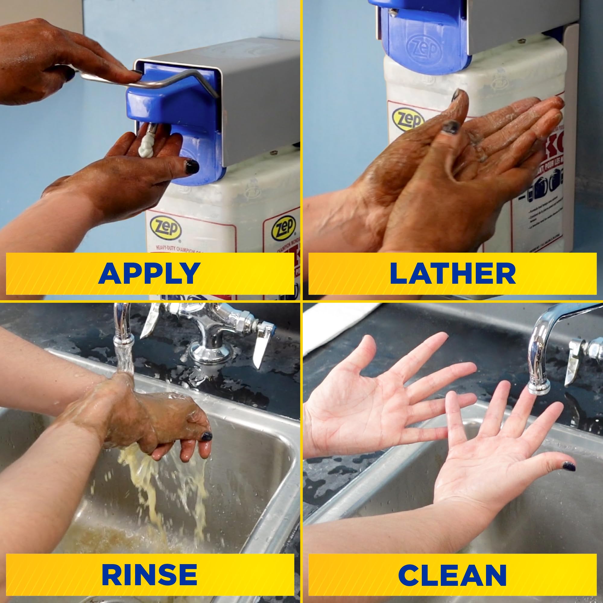 Zep Heavy-Duty TKO Industrial Hand Cleaner - 1 Gallon (Case of 4) - 1049524 - For Industrial Professionals Such As Mechanics, Four Pumps Included