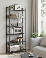 VASAGLE 6-Tier Bookshelf Ebony Black and Ink Black LLS082B56 30 x 80 x 186 cm view 3