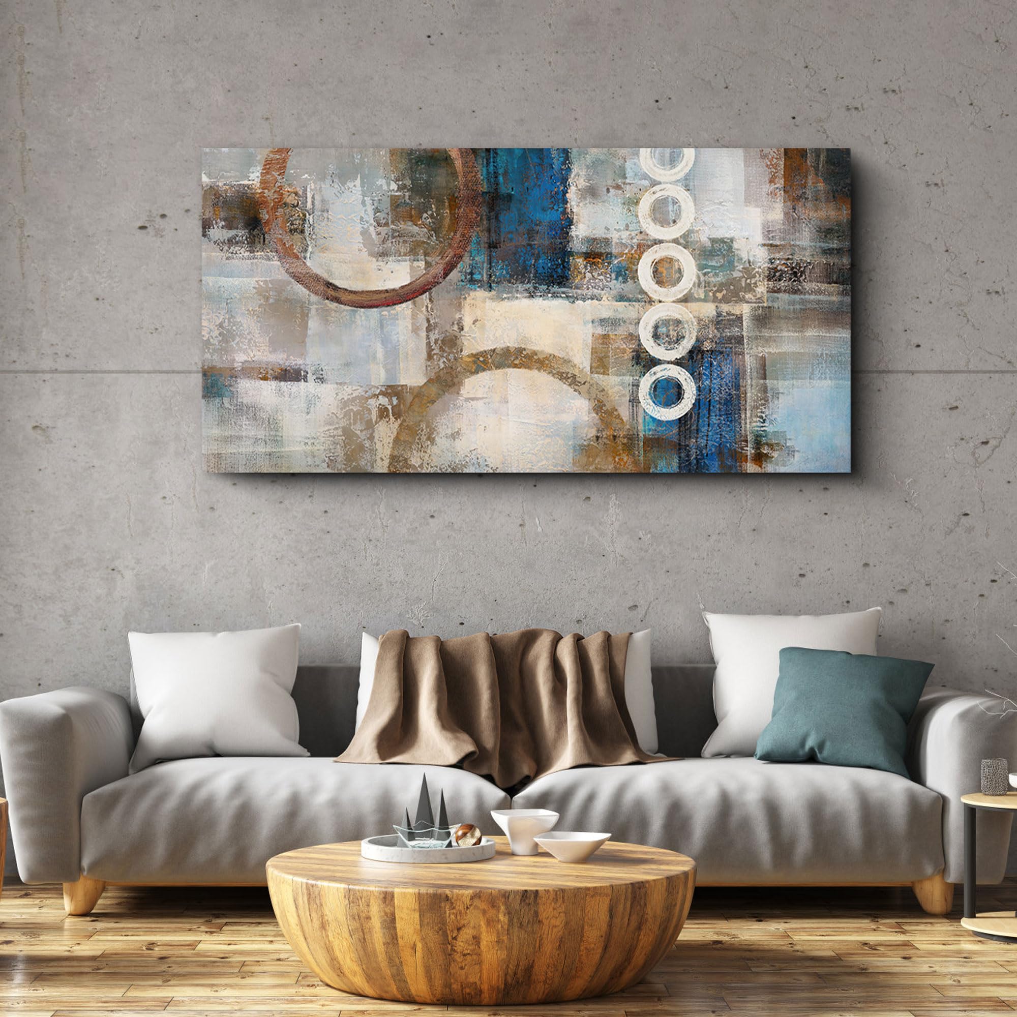 Photo 1 of yiijeah Large Wall Art - Geometric Wall Decor Canvas Printed Picture Artwork Abstract Artfor Living Room Office Bedroom Decoration