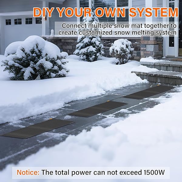 TORIEXON SNOW MELTING MATS OUTDOOR 20 X 60 INCH, NON-SLIP HEATED OUTDOOR MATS 338W 120V, HEATED DRIVEWAY MATS WITH UL AND ETL CERTIFICATE POWER CORD, SUITABLE FOR MOST ENTRYWAYS