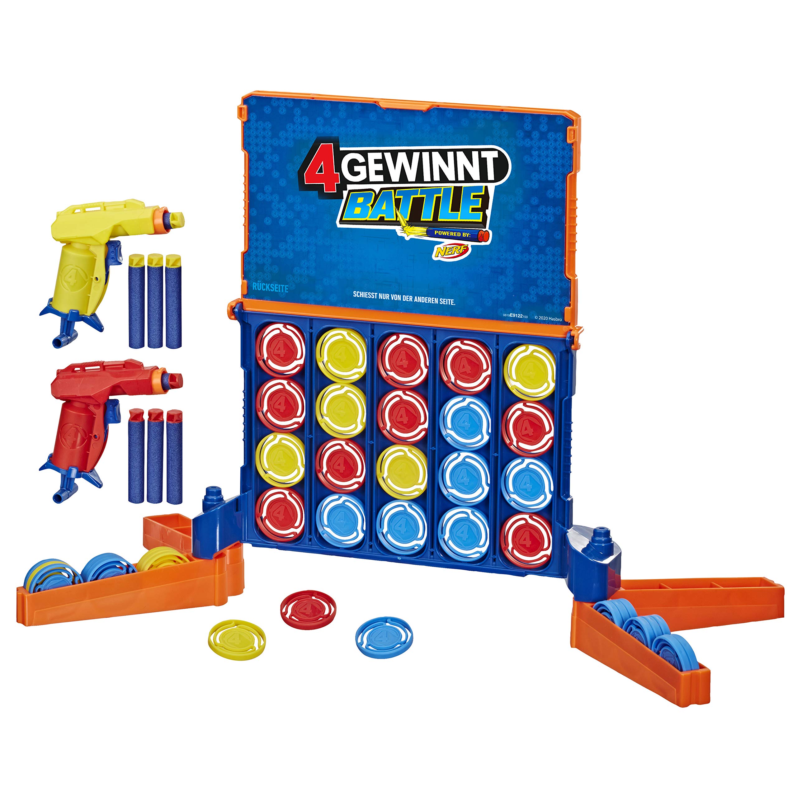 Hasbro Gaming E9122100 4 wins Battle, Powered, Contains Blaster and Nerf Darts, Game for Children Aged 8 and up, Multi