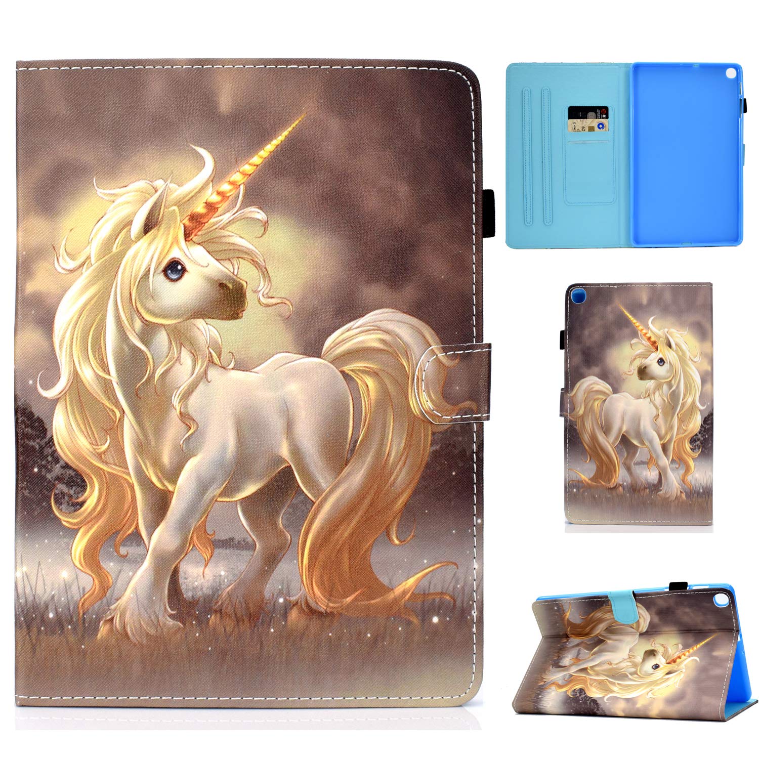 CaseFun Case for Samsung Galaxy Tab S6 Lite 10.4 P610/P615 Unicorn, PU Leather Stand Flip Folio Cover Auto Sleep/Wake Function with Card Slots โ image 1