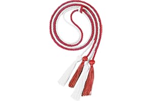 UIALECG Double Graduation Honor Cords - Red and White,68" Long