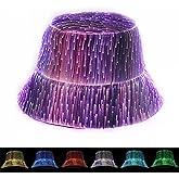 lumisonata LED Rave Bucket Hat Light up Fisherman Cap 7 Colors Glow in the Dark Party Hats USB Rechargeable EDM Festival Gear