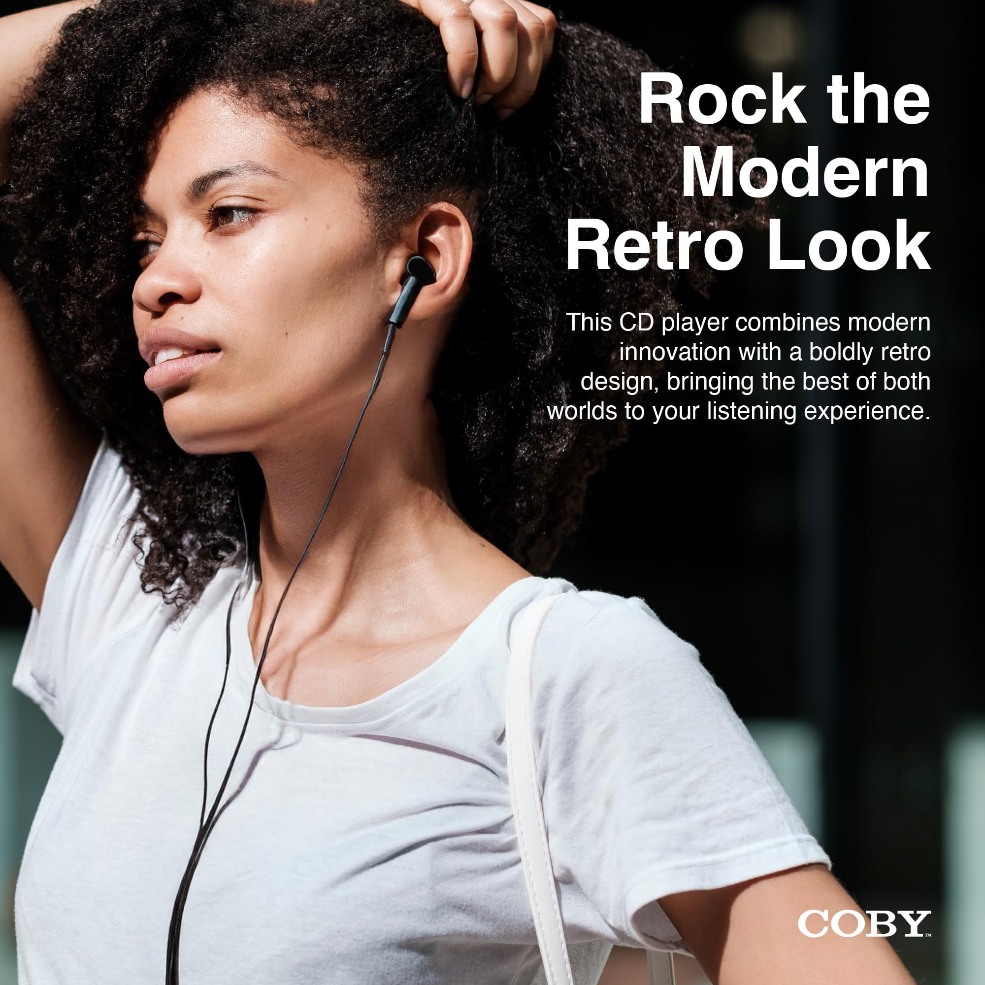 Coby Portable CD Player with Headphones, FM Radio and MP3 Compatible, LCD Display, 60-Second Anti-Skip Protection, Shockproof Design for Easy Travel, Includes Micro USB Cable for Charging