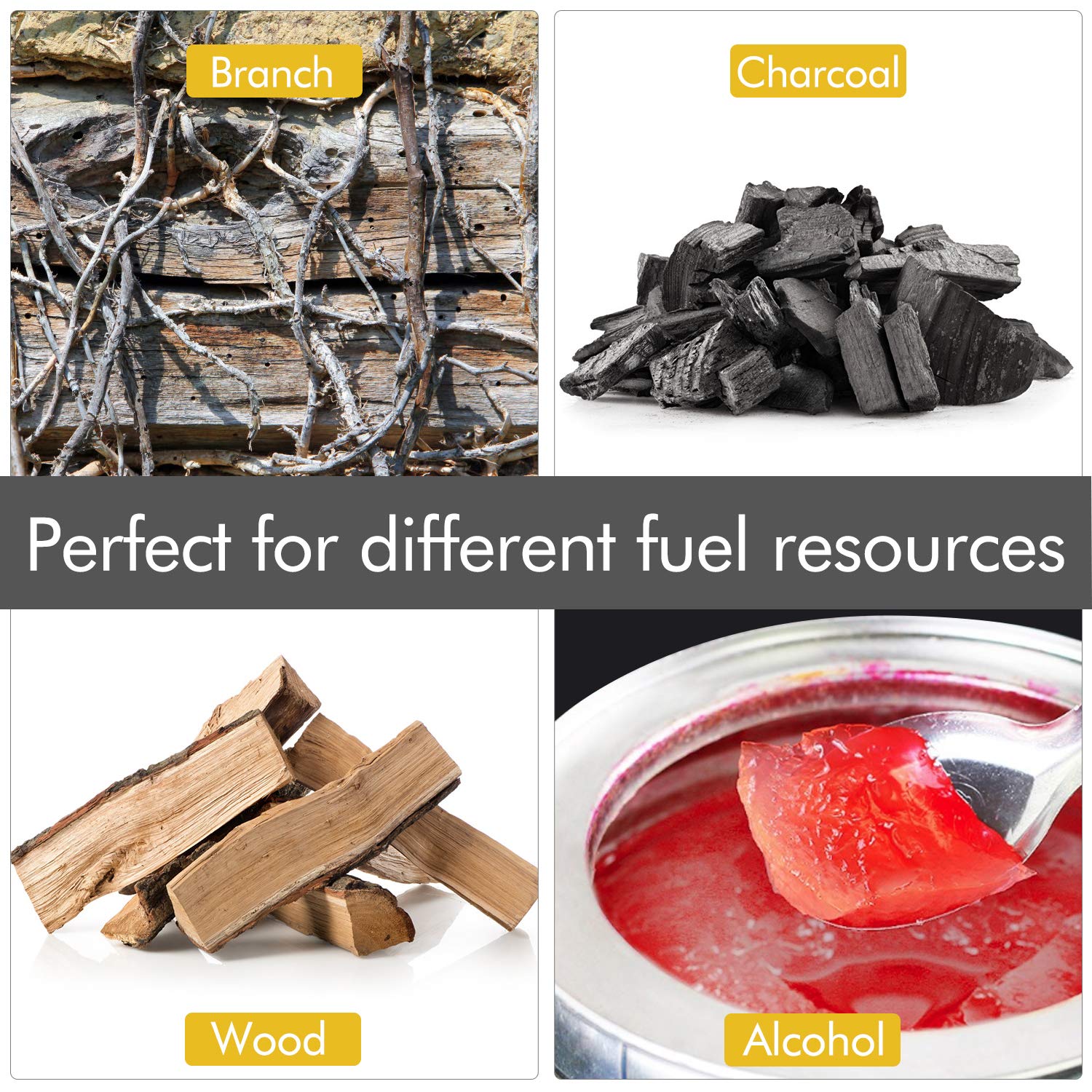 Wood Stove Camping Stove Backpacking Wood Burning Stove Mini Portable Foldable Stainless Steel Wood Cook Stove Alcohol Tiny Outdoor Camp Stove for Outdoor Hiking Picnic BBQ and Cooking (Wood Stove)