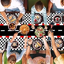 WNINK 2 PCS Racing Car Theme Tablecloths Car