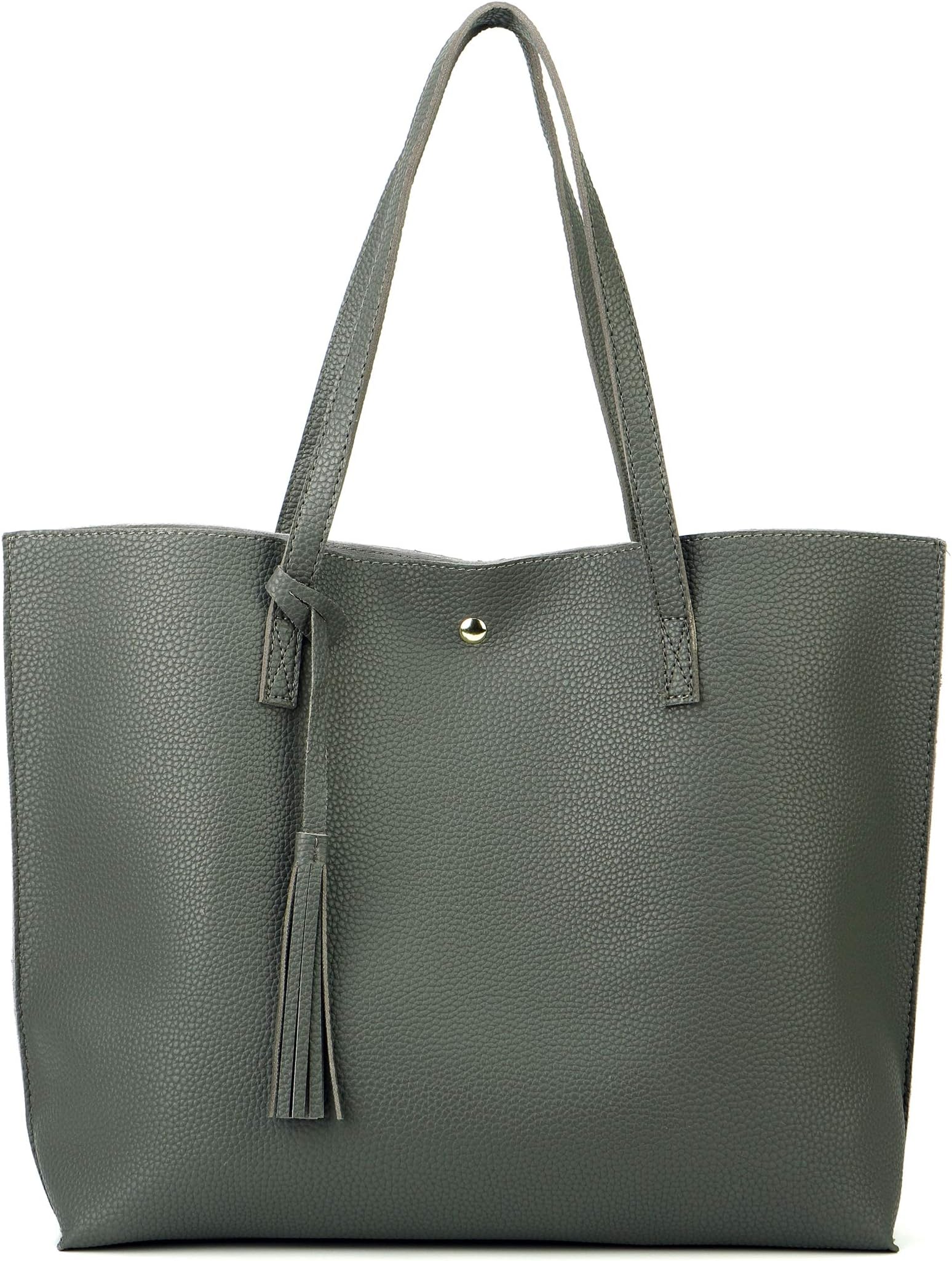 NodykkaWomen Tote Bags Top Handle Satchel Handbags PU Faux Leather Tote Bag with Tassel Shoulder Purse