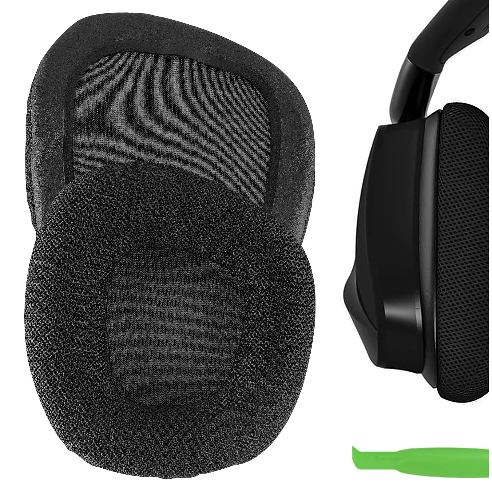 Geekria Comfort Mesh Fabric Replacement Ear Pads for Corsair Void/Void v2/Void Pro/Pro RGB/Void Elite/EliteRGB/Surround Wired & Wireless RGB USB Gaming Headphones (Black)