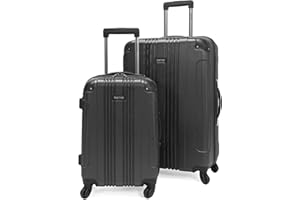 Kenneth Cole REACTION Out of Bounds Lightweight Hardshell 4-Wheel Spinner Luggage, Charcoal, 2-Piece Set (20" & 28")