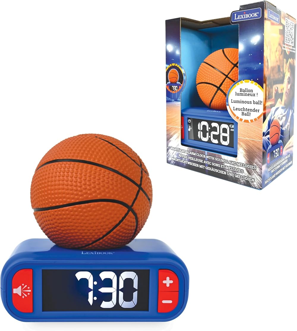 Lexibook Basketball Nightlight Alarm Clock Blue Orange
