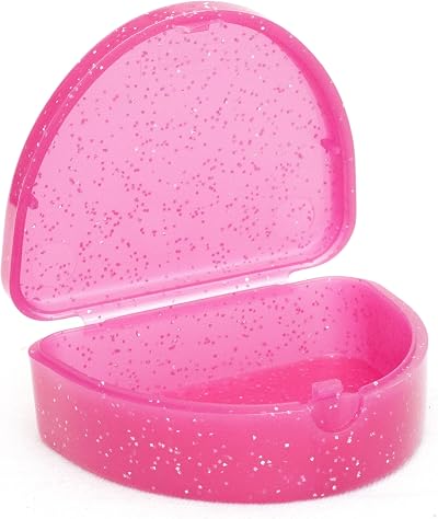 Dental Aesthetics Slim Orthodontic Dental Case Glitter Pink