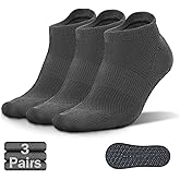 NEWZILL 3 Pairs Non Slip Yoga Socks With Grips for Women & Men, Unisex Anti Skid Socks for Pilates Barre Workouts Hospital