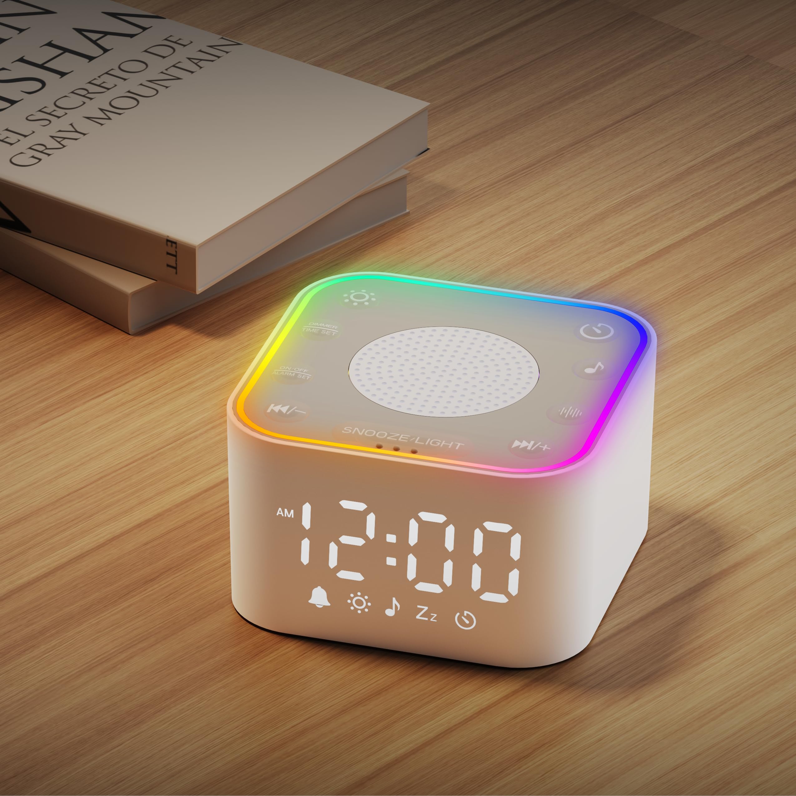 Photo 1 of (missing power cord) Wkzay White Noise Sound Machine: 30 Non-Looping Sleep Sound Therapy for Adults - Noise Canceling for Bedroom, Adjustable Night Light & Timer, Built-in Alarm Clock