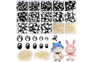 MAIOUSU STORE 468PCS Safety Eyes and Noses for Amigurumi, Stuffed Crochet Eyes with Washers 8-16mm Plastic Crochet Safety Eyes Black Safety Eyes for Crochet Stuffed Animal Eyes for Craft Bear