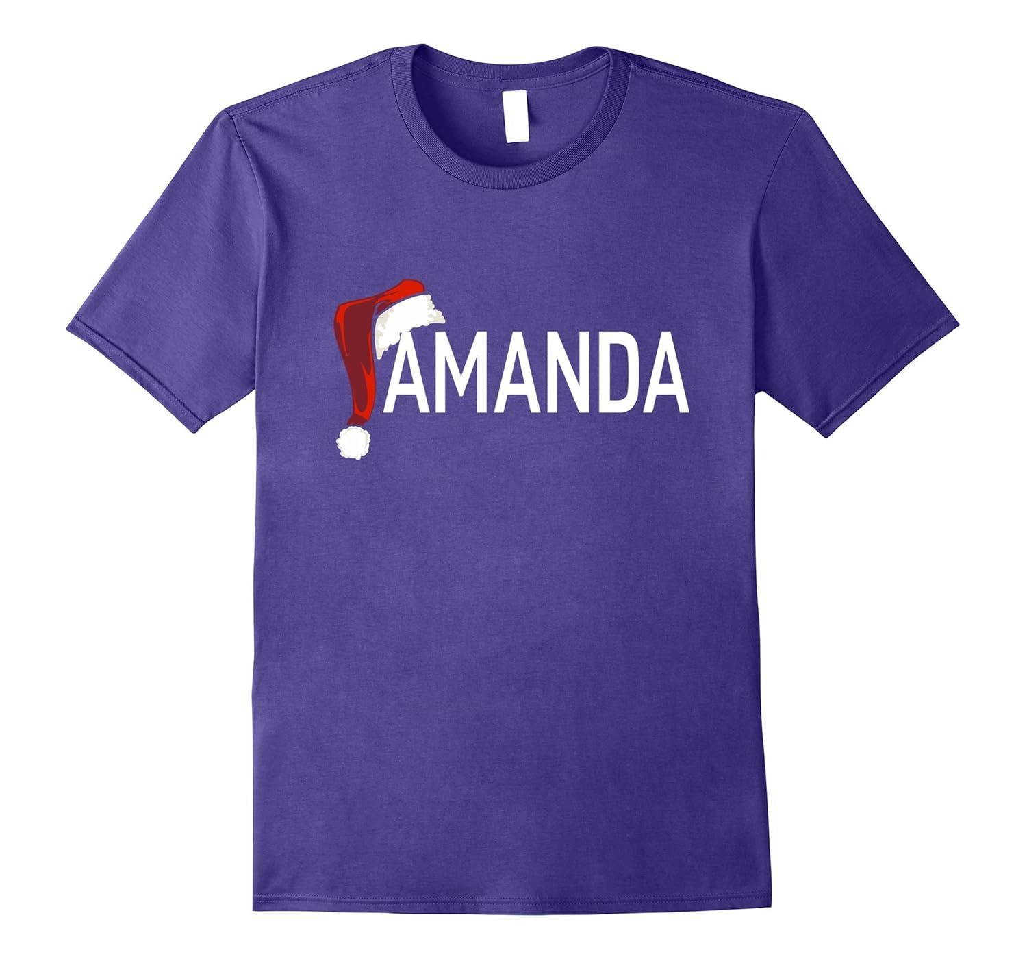 My Personalized Christmas Santa Hat Name Amanda T-shirt-ANZ