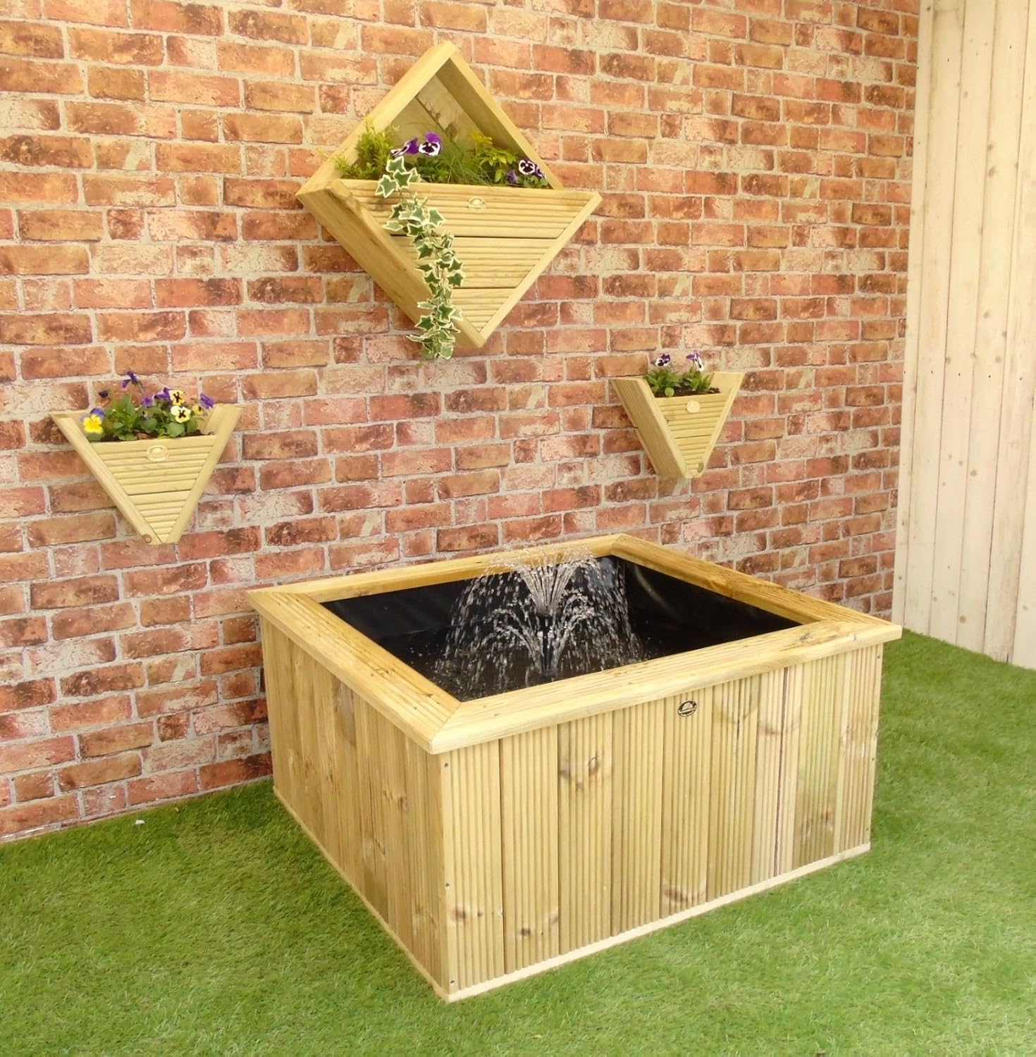 100 GALLON Garden Pond Pump & Liner Raised Vertical Wooden Decking