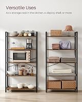 VASAGLE 5-Tier Bookcase Shelf 30 x 66 x 153 cm Rustic Brown Ink Black LLS061B01 view 9