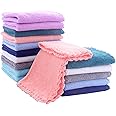 16 Pack Baby Washcloths - Luxury Multicolor Coral Fleece - Extra Absorbent and Soft Wash Clothes for Newborns, Infants and Toddlers - Suitable for Sensitive Skin and New Born - Baby Shower, 10x10 Inch