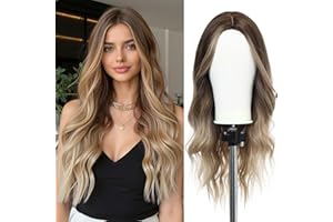 Esmee Long Wavy Ombre Brown to Light Brown Synthetic Hair Wigs for Women Medium Pitch Brown Wigs for Daily Party Cosplay Use-