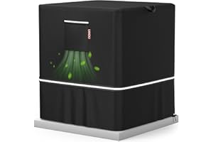 LXKCKJ Air Conditioner Cover for Outside Units - 420D Waterproof Air Conditioner Protection Covers for Window Unit - Winter AC Covers Fits AC Condensing HVAC Unit (Black 32''LX32''WX36''H)