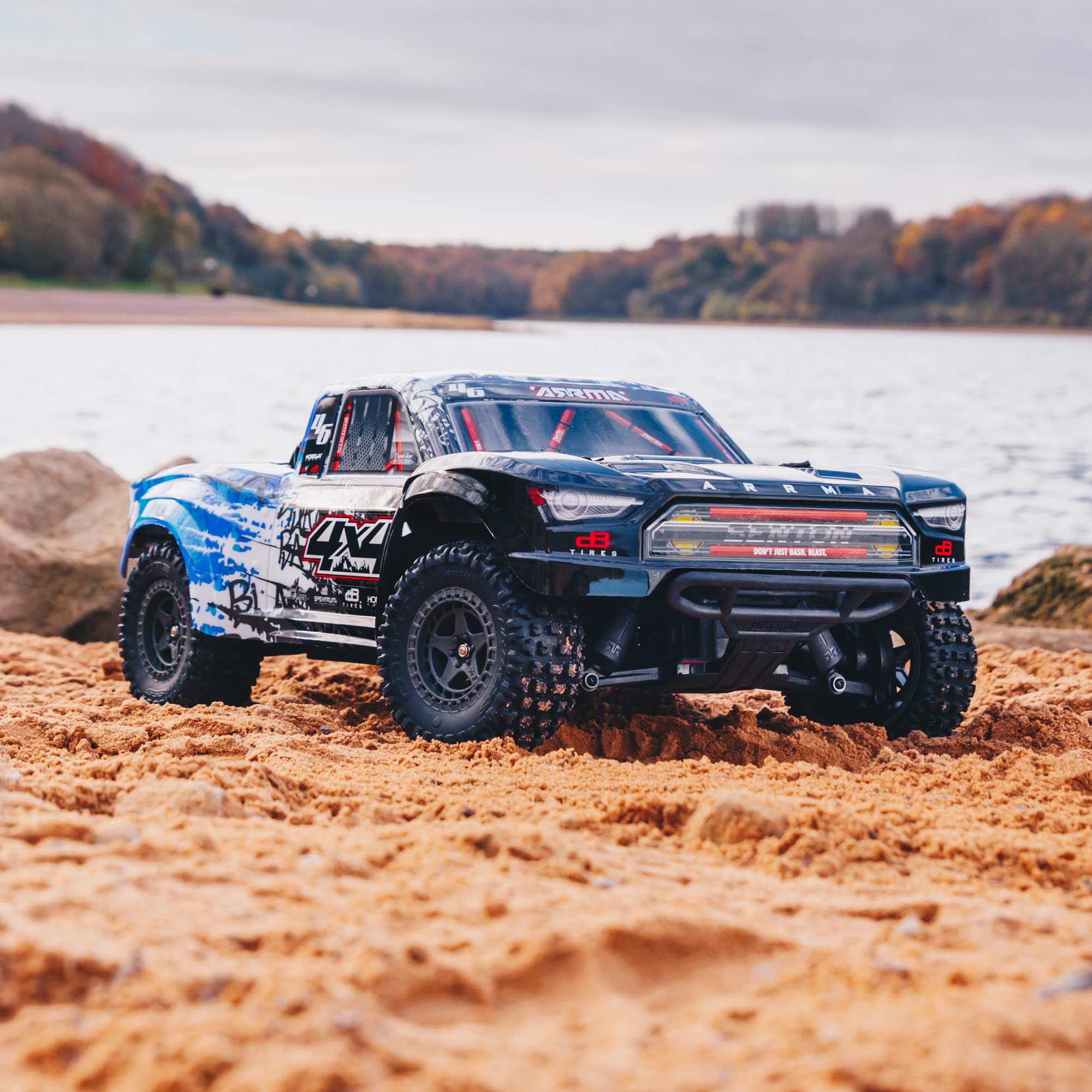 ARRMA 1/10 SENTON 4X4 V3 3S BLX Brushless Short Course Truck RTR (Transmitter and Receiver Included, Batteries and Charger Required), Blue, ARA4303V3T1