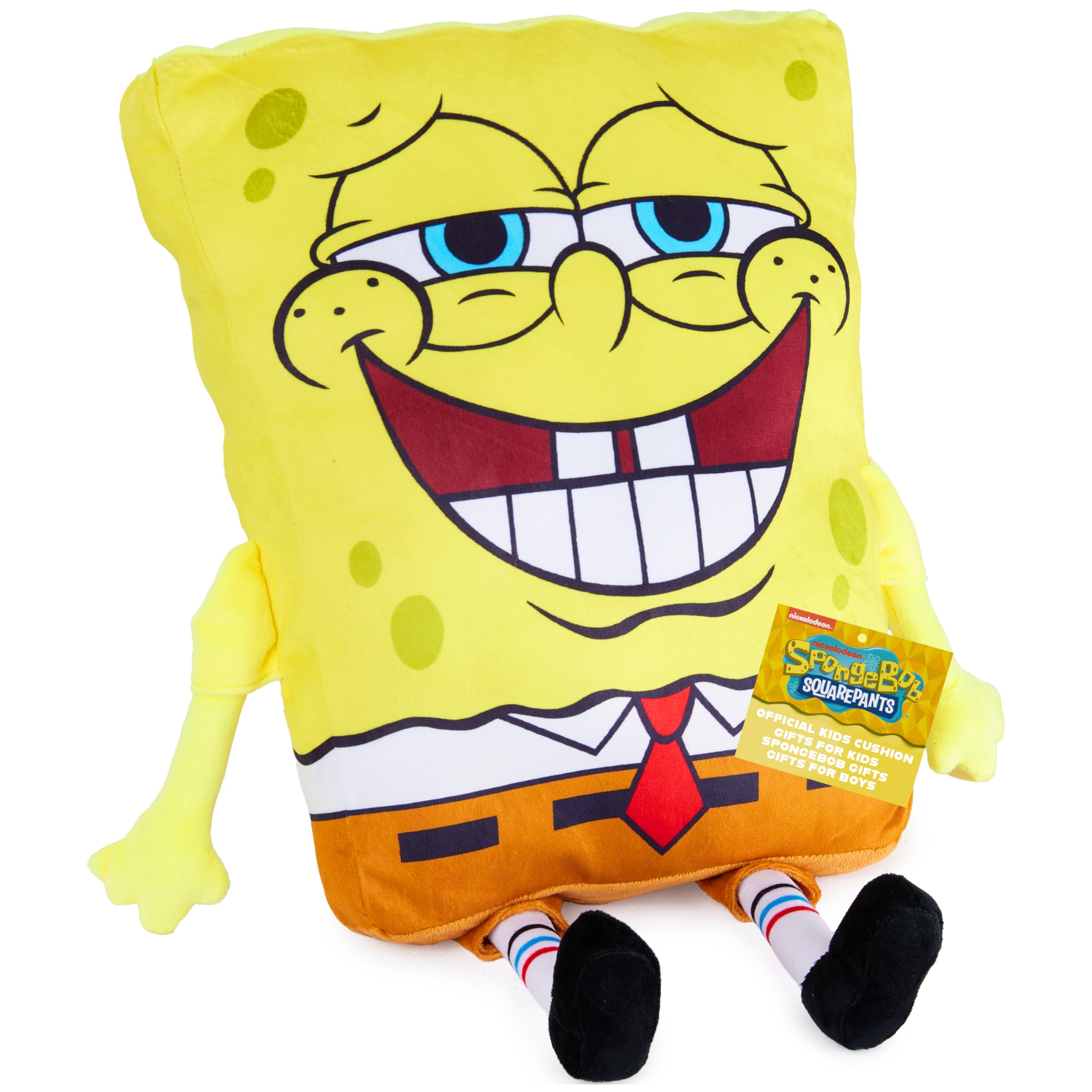 Get Trend SpongeBob SquarePants 3D Plush Cushion for Sofa & Bed, Cute Hugging & Cuddle Cushion for Kids & Toddlers, Bedroom Accessories, Gifts for Kids (Yellow SpongeBob, L35 x W28) — image 1