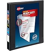 Avery Heavy-Duty View 3 Ring Binder, 1" Slant Rings, 1 Black Binder | For Heavy School, Home and Office Use, DuraHinge Tear-Resistant Spine, DuraEdge Split-Resistant Sides