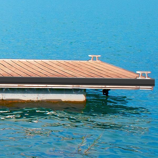 GAAHING HEAVY-DUTY BOAT DOCK SIDE BUMPER, FULL FACE DOCK EDGING GUARD FOR PILING AND PIER PROTECTION, INCLUDES MOUNTING SCREWS AND ADHESIVE (BLACK, 10PCS X 19.7″)