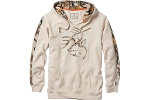 Legendary Whitetails Men’s Camo Hoodie Midweight V-Neck Design Pullover Sweatshirt