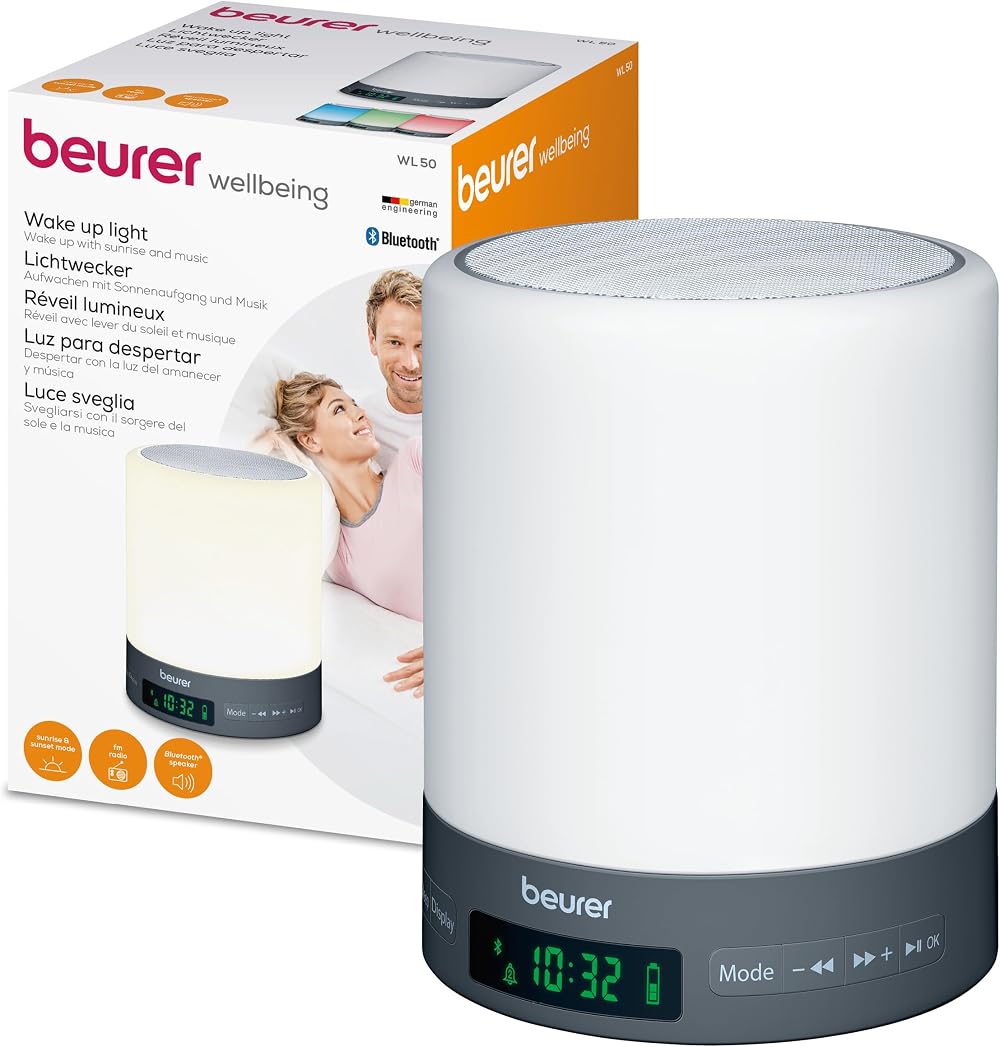 Beurer WL50 Wake Up Light Daylight Table Lamp Bluetooth FM Radio 3 Light Levels