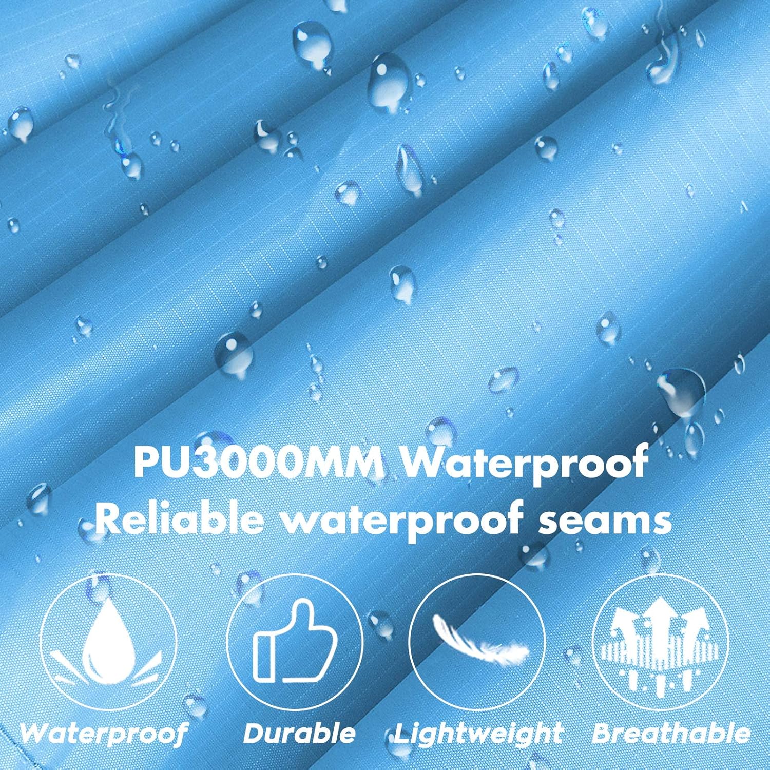 Anyoo Waterproof Rain Poncho Lightweight Reusable Hiking Hooded Coat Jacket for Outdoor Activities: Clothing
