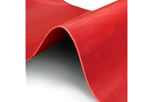 JZBVAN Real Cowhide Leather of Grade A 4-5OZ 12"×24" Horween Style Oil Tanned Veg Tan Leather Sheets, Tooling Leather for Crafts, Full Grain Leather Squares Hides Red 12"×24"