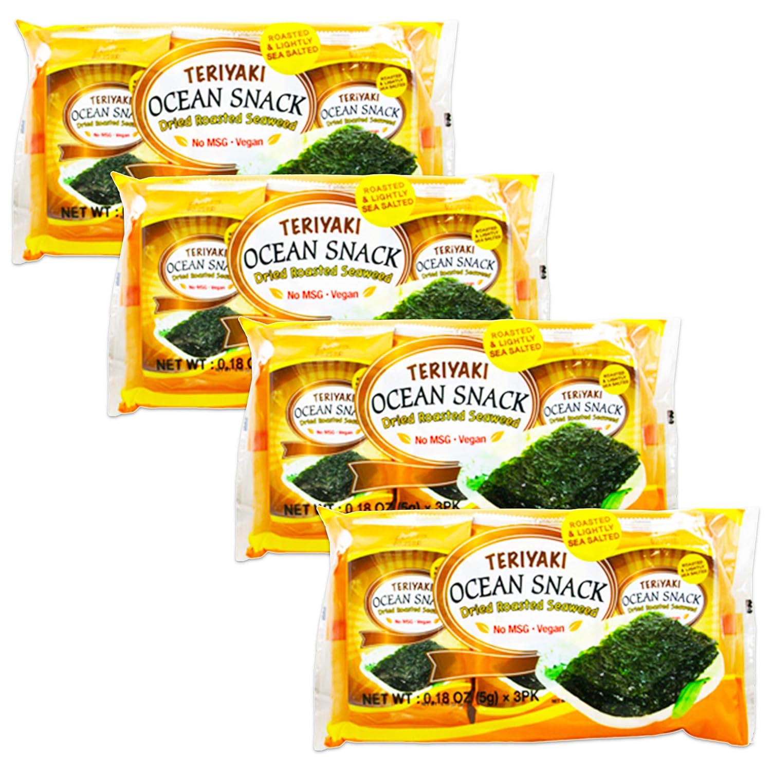 Ocean Snack Dried Roasted Seaweed Teriyaki 12 Pack Dried Seaweed