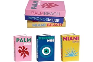 ifreeside Preppy Room Decor Aesthetic Coffee Table Books Decor Preppy Books Miami Book Ddecorative Books for Home Decor Set of 3 Fake Books for Decoration (Red)