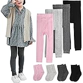 BOOPH 4 Pairs Girls Leggings Pants Sock Set Footless Knits Tights Stockings