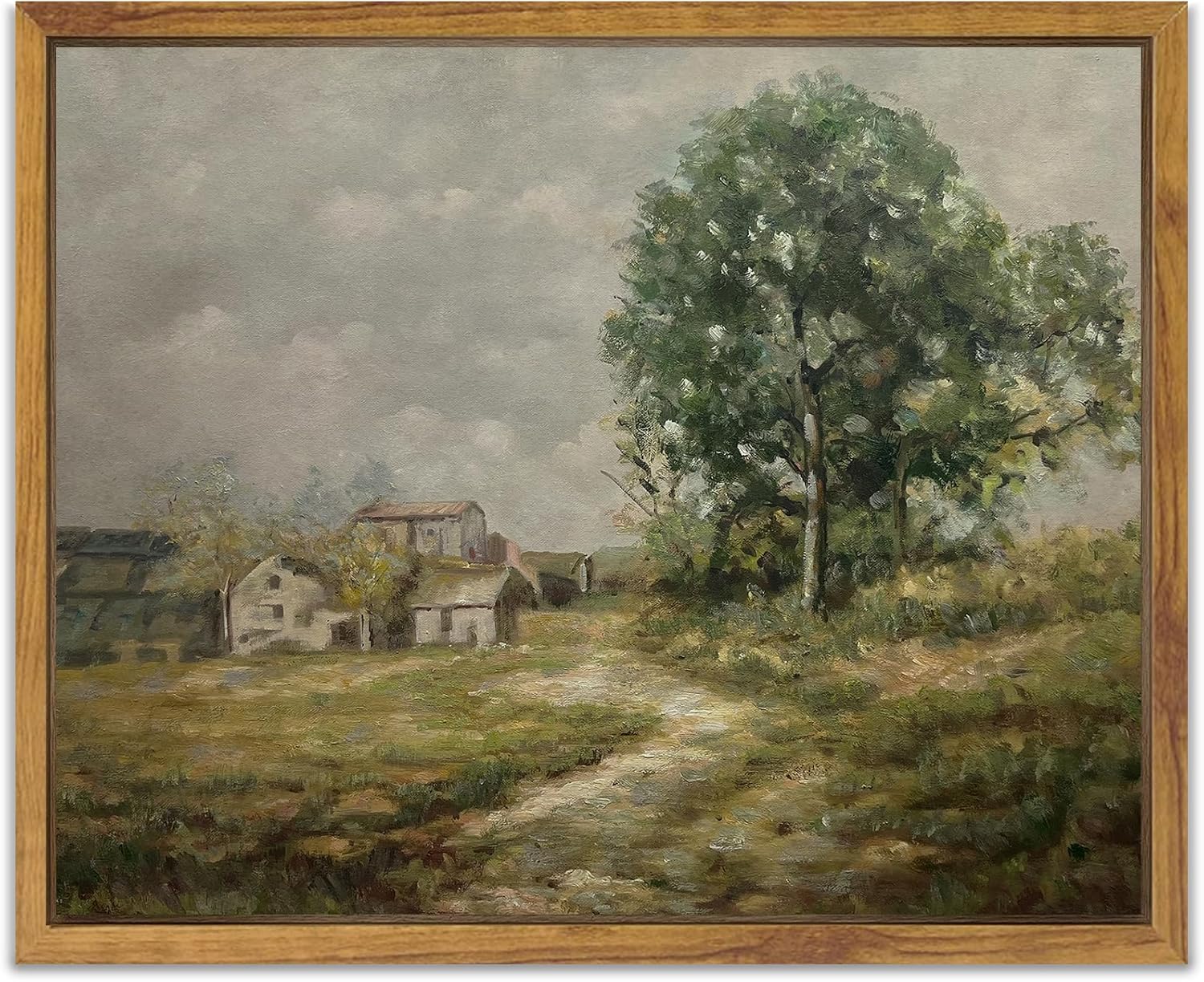 Wall Décor - SHENIFY 𝗙𝗿𝗮𝗺𝗲𝗱 Canvas Wall Art Vintage Classical Oil Painting Rural Farmhouse Room Decor for Bathroom Bedroom Living Room - 8