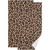 XALOGEER Leopard Print Hand Towels for Bathroom Set of 2, African Wild Animal Cheetah Kitchen Towels Soft Absorbent Decorative Fingertip Towels Tea Bar Face Towels for Gym Spa Chic Decor 14x28